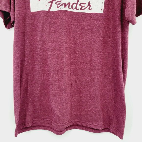 Men's Fender Short Sleeve Graphic Tee Maroon Size XL Crewneck Lightweight Basic - Picture 4 of 5
